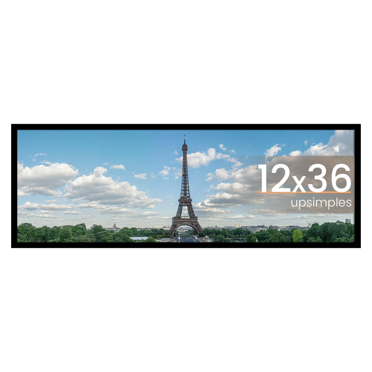 upsimples 12x36 frame front view shows crisp display for posters or photos
