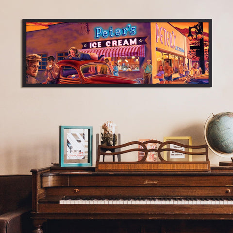 Upsimples 13.5x40 frame hanging horizontal on wall for panoramic posters