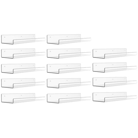 upsimples 14-pack acrylic shelves wall organizer neatly displays items while saving wall space