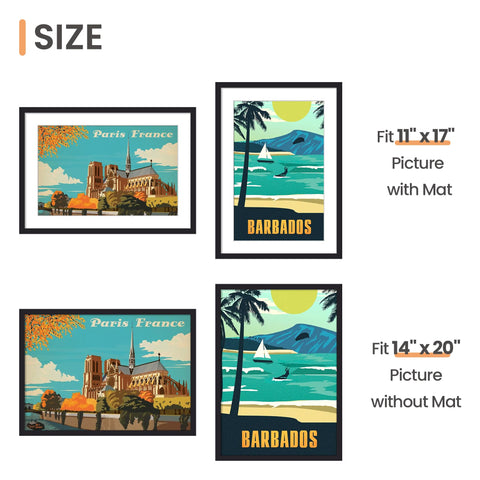 upsimples 14x20 frame without mat presents full poster view