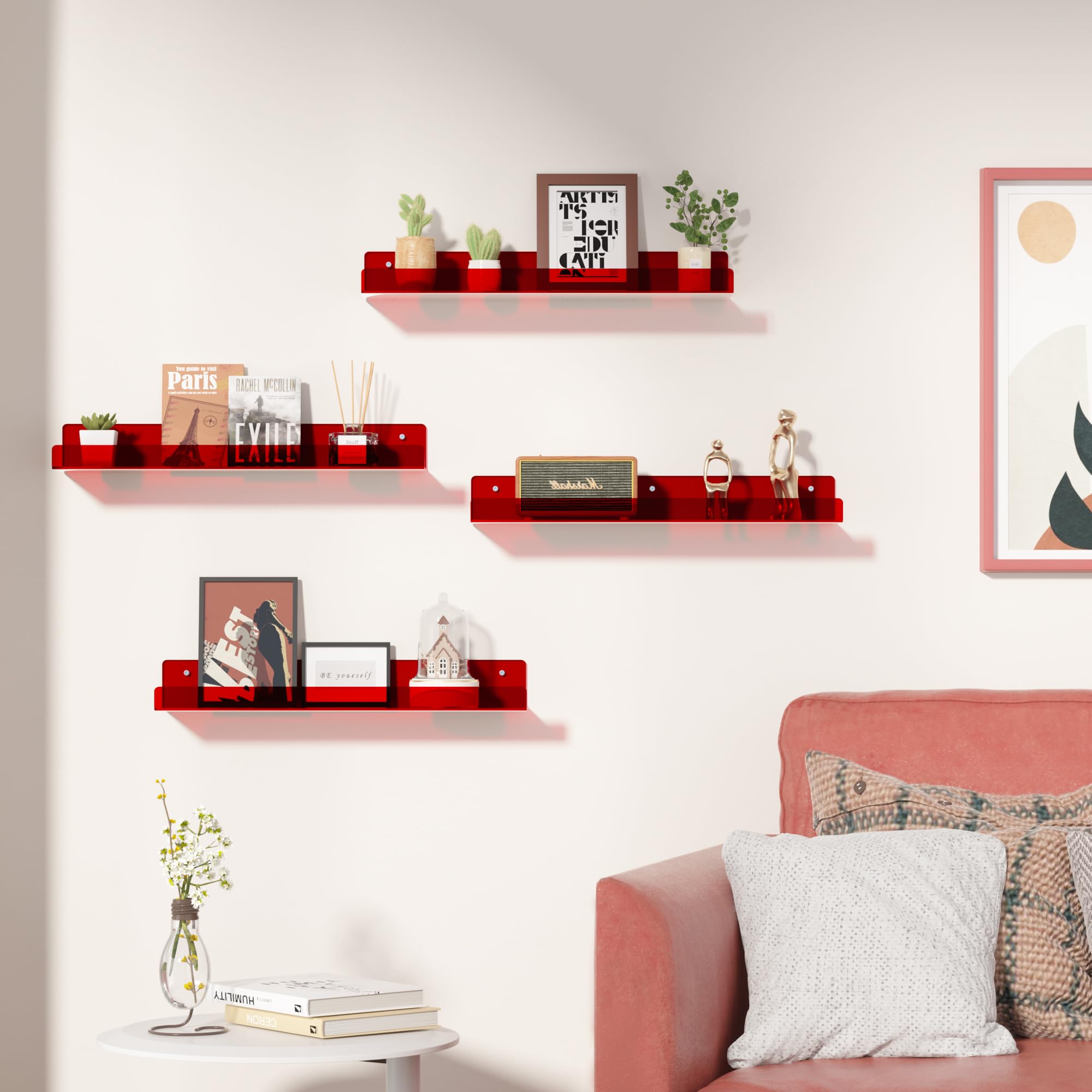 Upsimples 15x4-inch bathroom shelf showing toiletries neatly.