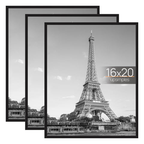 Upsimples 16x20 frame with scratch-proof cover protects posters on display.