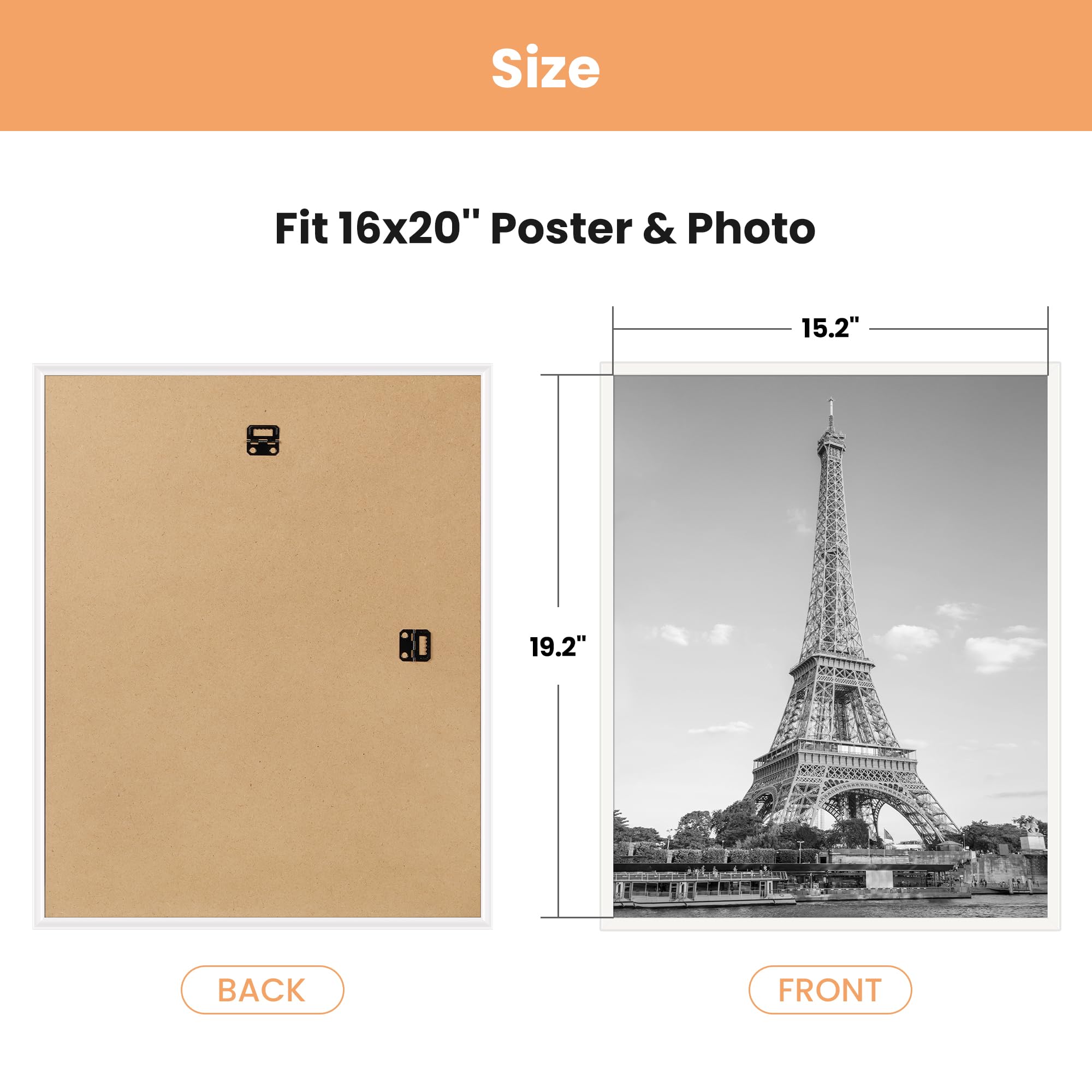 Upsimples 16x20 frame white 3-pack displayed horizontally on wall