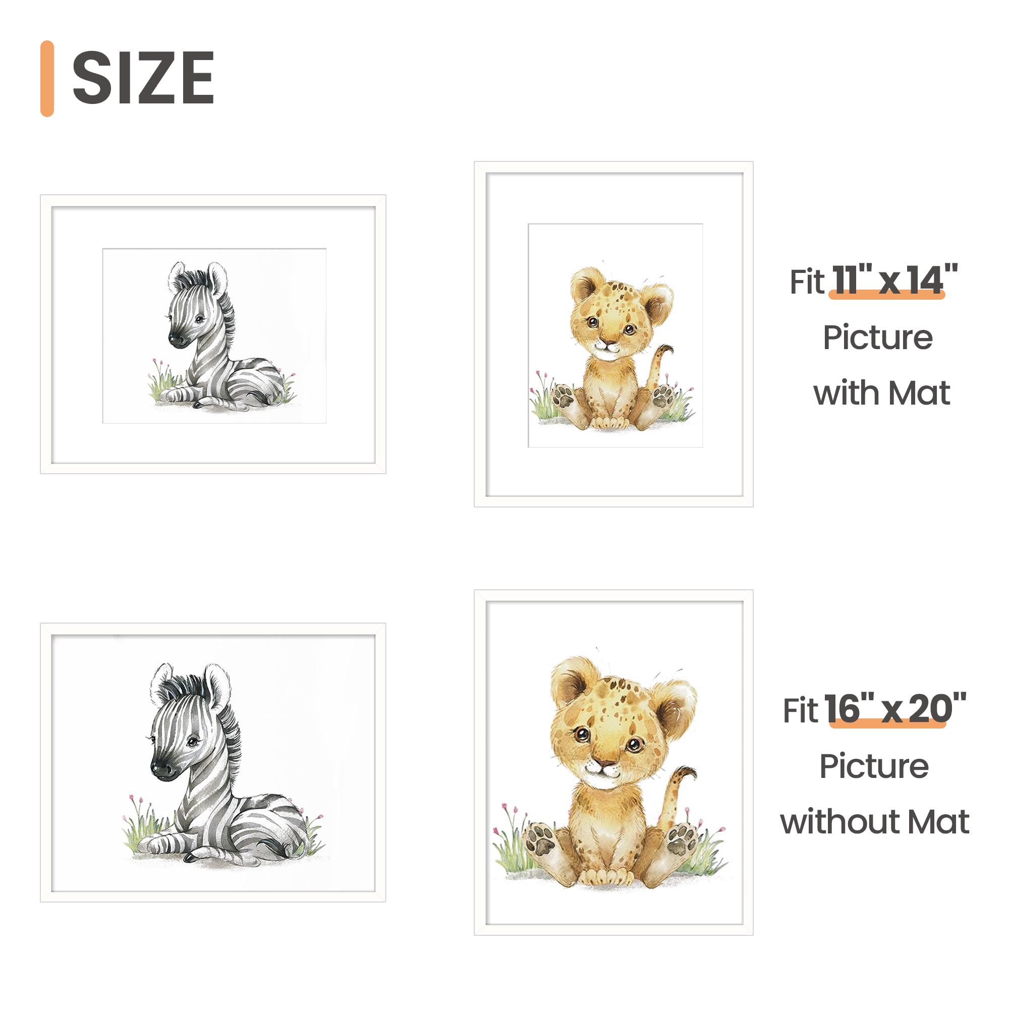 Upsimples 16x20 frame with mat for 11x14 photo display.