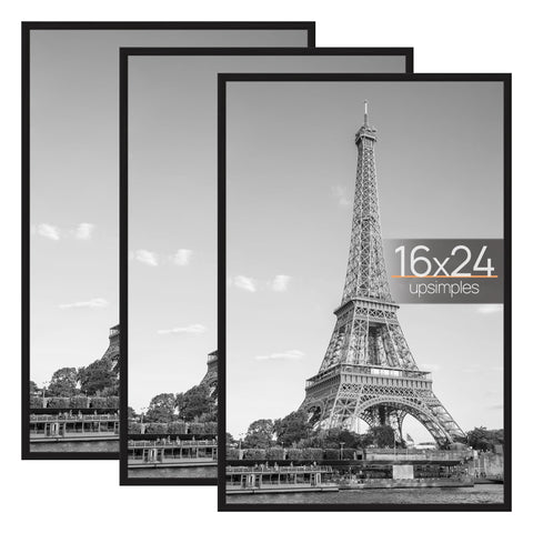 Upsimples 16x24 black frame front view for a clean gallery wall display.