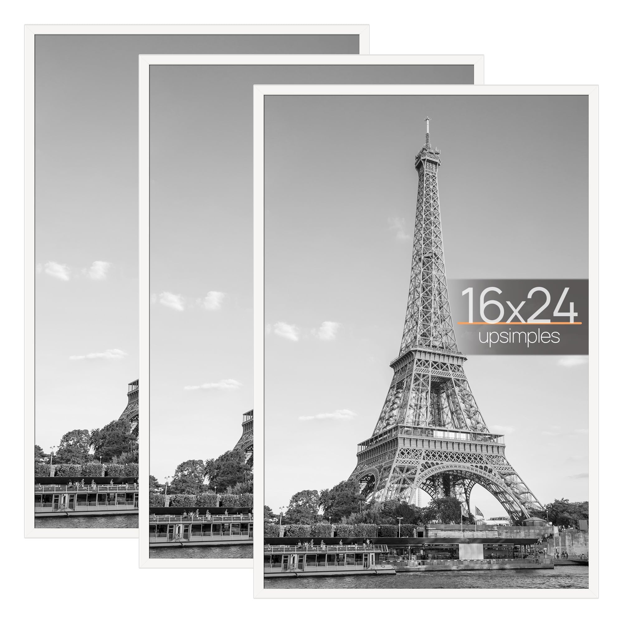 Upsimples 16x24 white frame 3-pack for posters and photos.