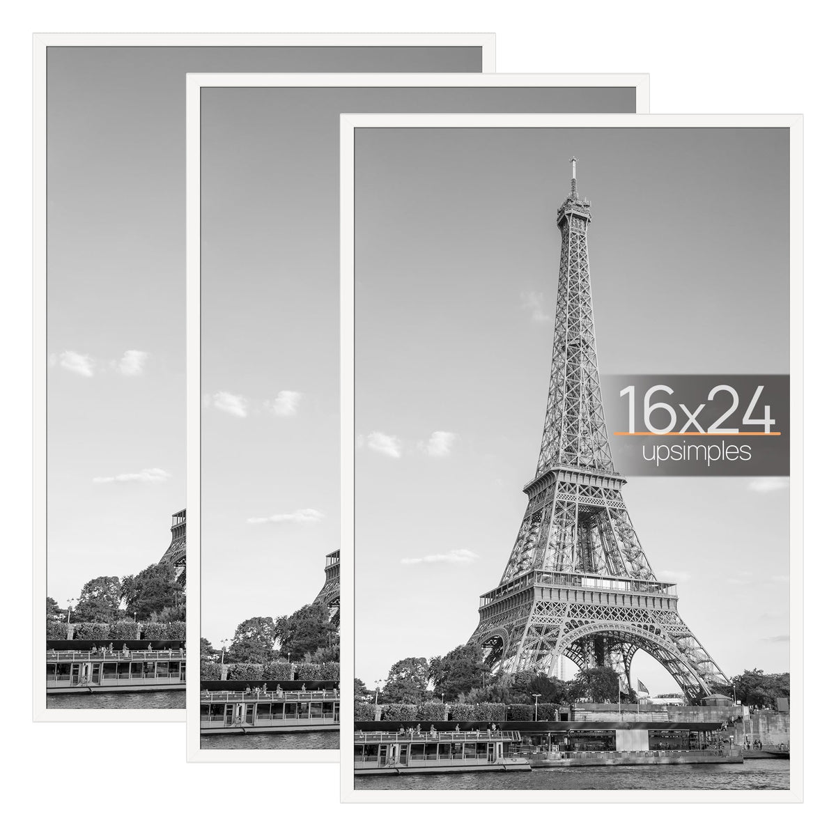 Upsimples 16x24 white frame 3-pack for posters and photos.