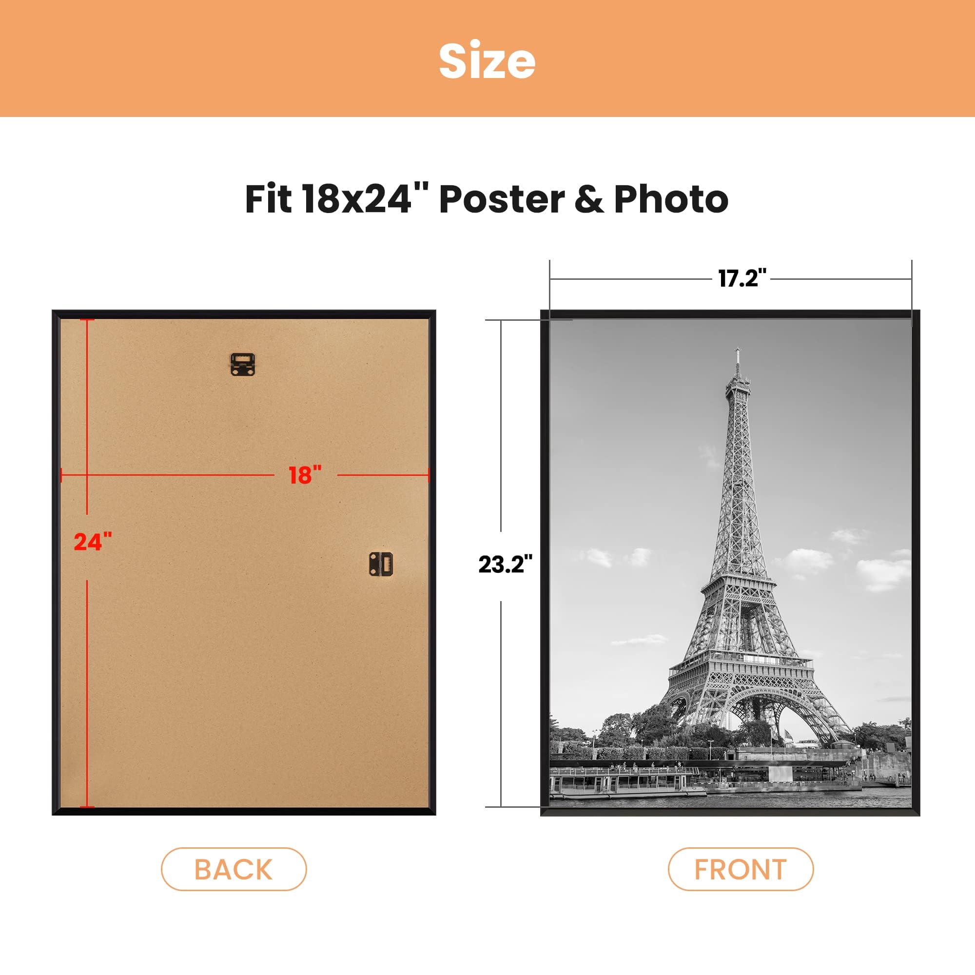 upsimples 18x24 frame black three-pack vertical wall mounting example