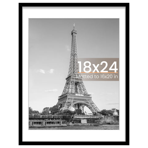 upsimples 18x24 frame front view shows a sturdy black finish for crisp poster display