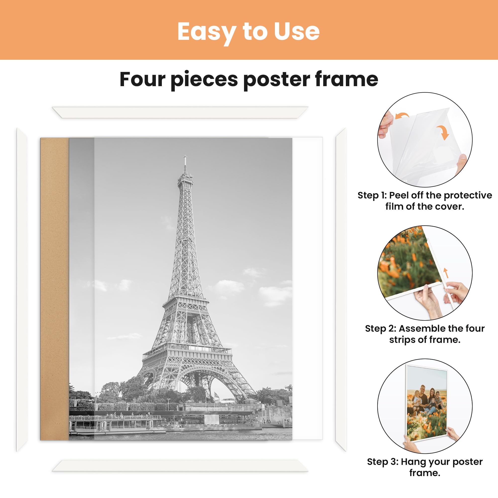 upsimples 18x24 frame assembly strip enables quick poster changes