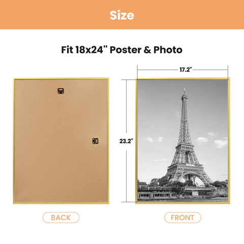 Upsimples 18x24 modern wall frame fits posters and art