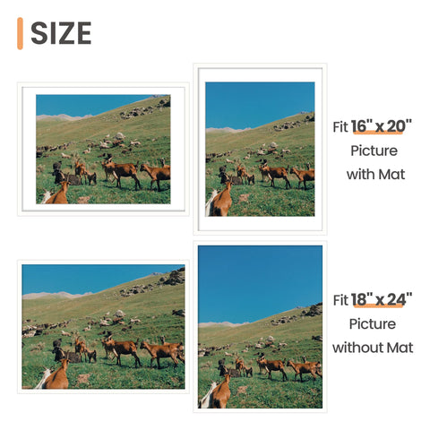 upsimples 18x24 picture frame backside with hanging holes for vertical or horizontal mounting