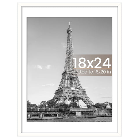 upsimples 18x24 picture frame front view with sturdy white frame and clear display