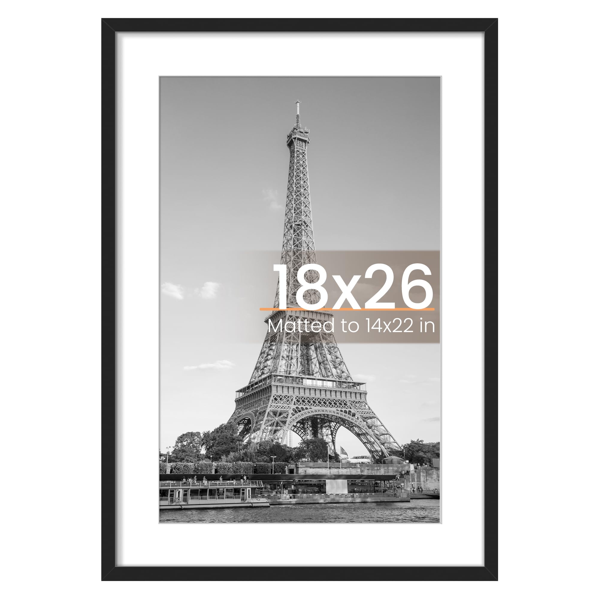 Upsimples 18x26 frame front view for crisp photo presentation.