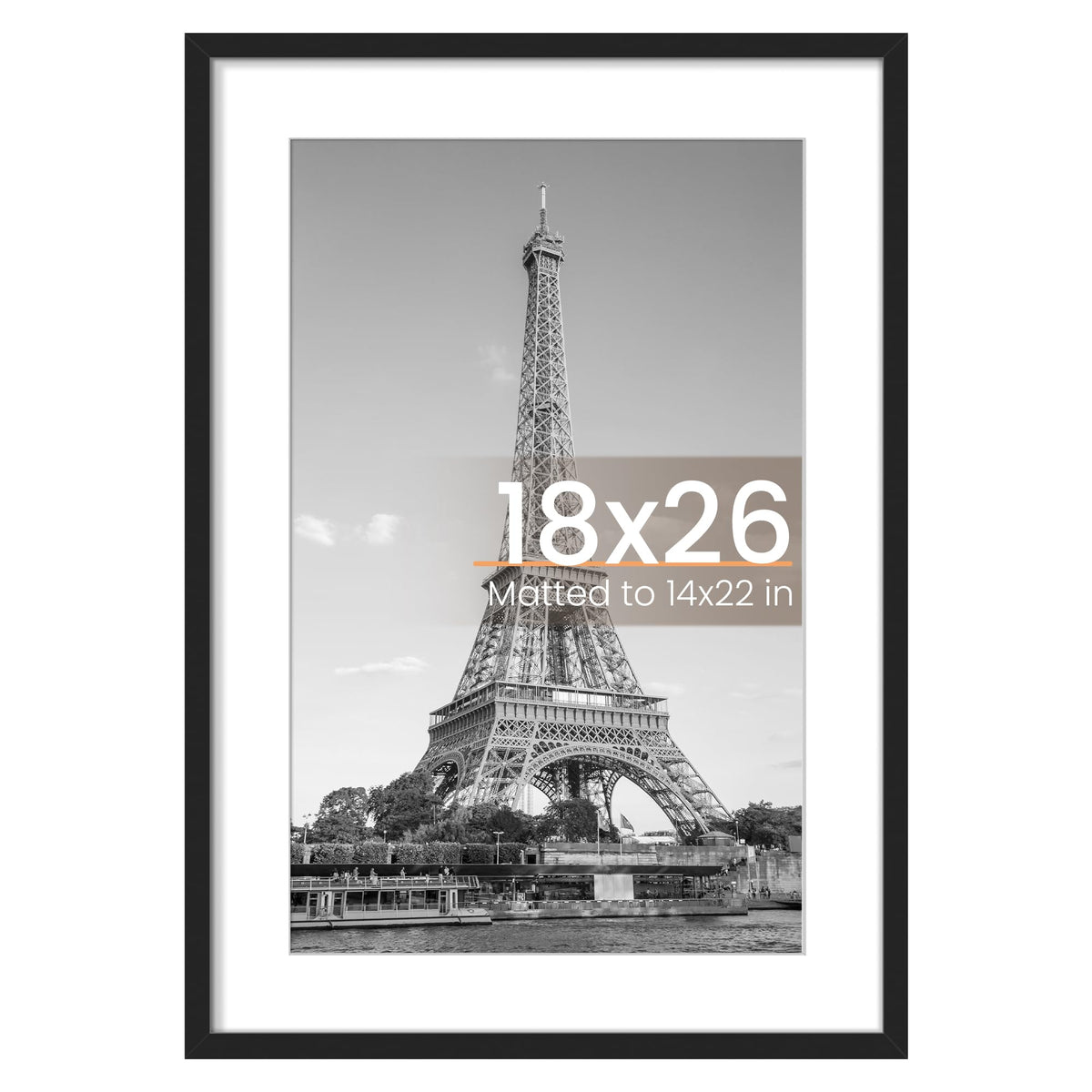 Upsimples 18x26 frame front view for crisp photo presentation.