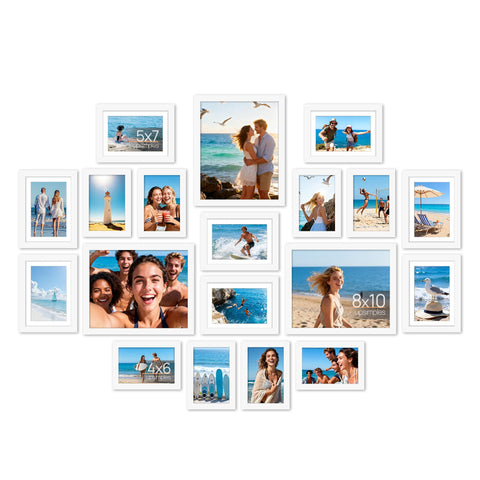 upsimples 19-pack collage frames arranged on a wall to form a cohesive gallery display.
