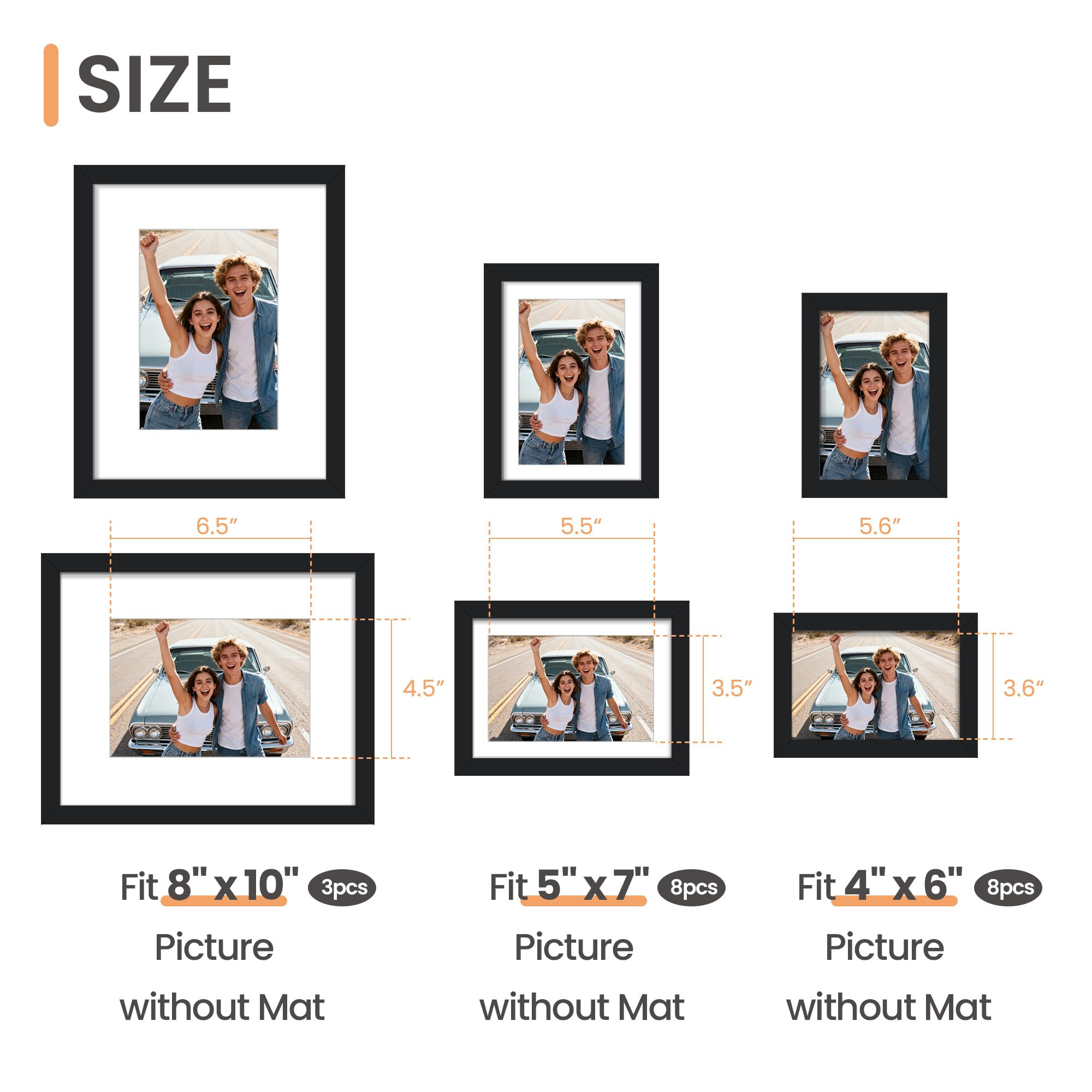Upsimples 5x7 collage frame for elegant family photo wall.