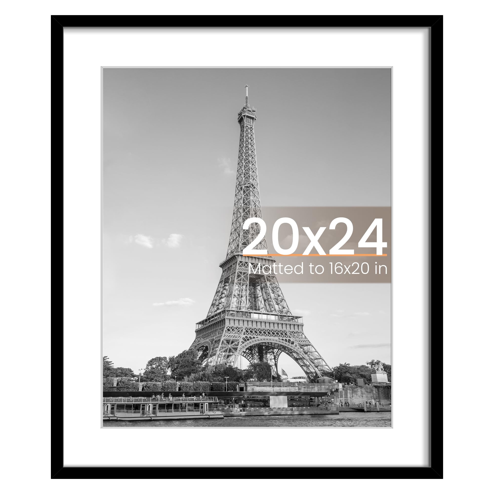 upsimples 20x24 frame front view with clear HD cover for photos