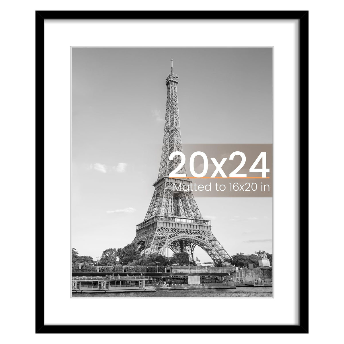 upsimples 20x24 frame front view with clear HD cover for photos