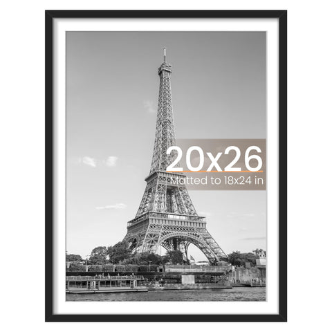 Upsimples 20x26 frame front view with a clear HD cover for pristine photo display.