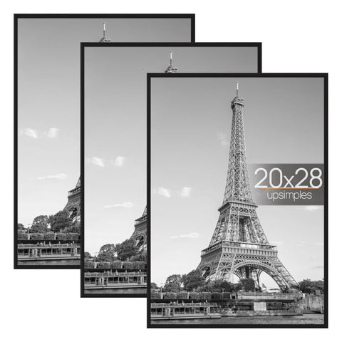 Upsimples 20x28 black frame 3-pack ready for wall-mounted poster display.