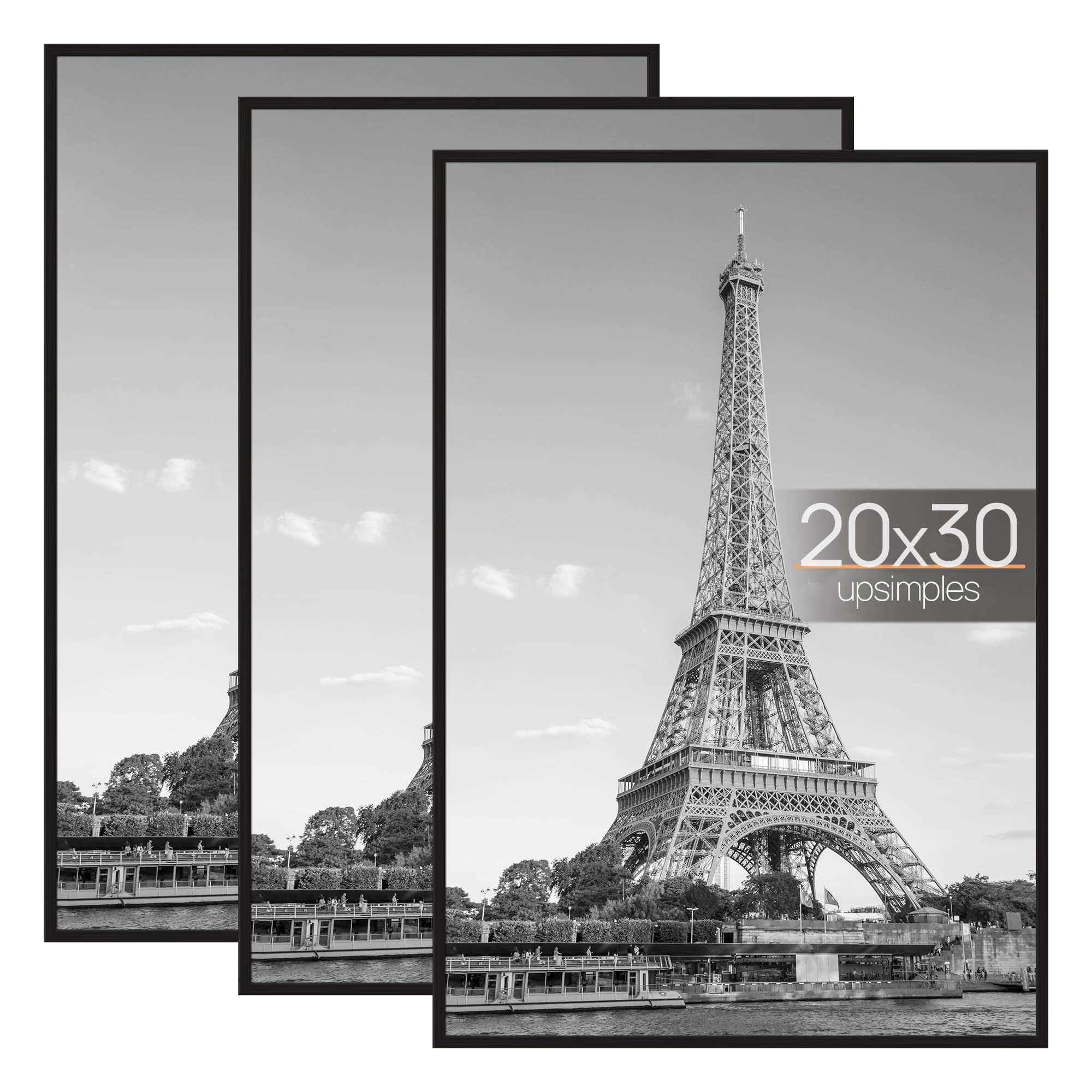upsimples 20x30 black frame front view for clean poster displays
