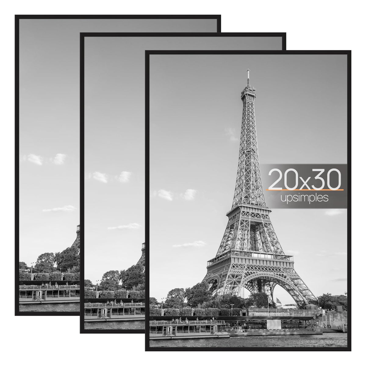 upsimples 20x30 black frame front view for clean poster displays