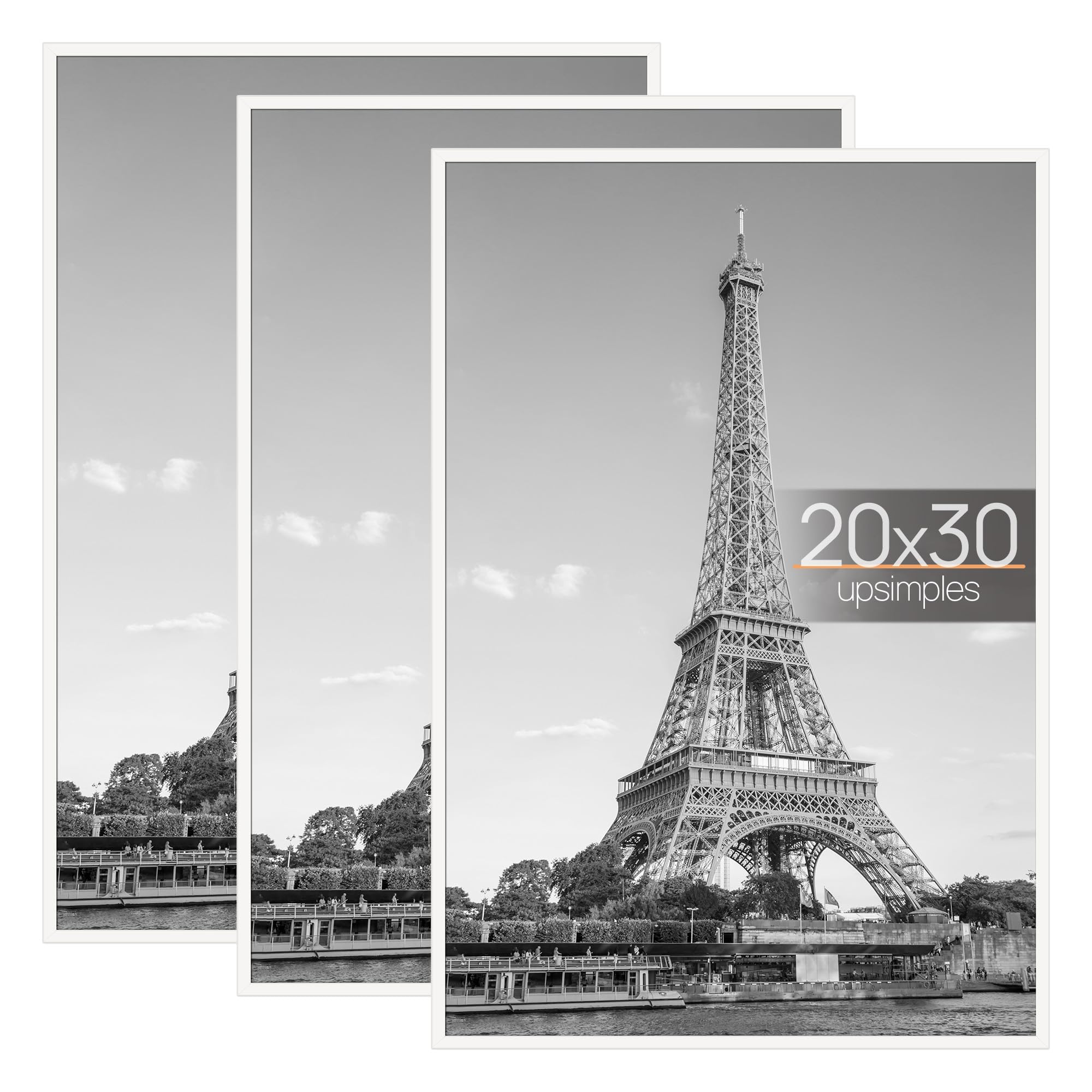 Upsimples 20x30 frame front view offers a crisp, protected display for posters.