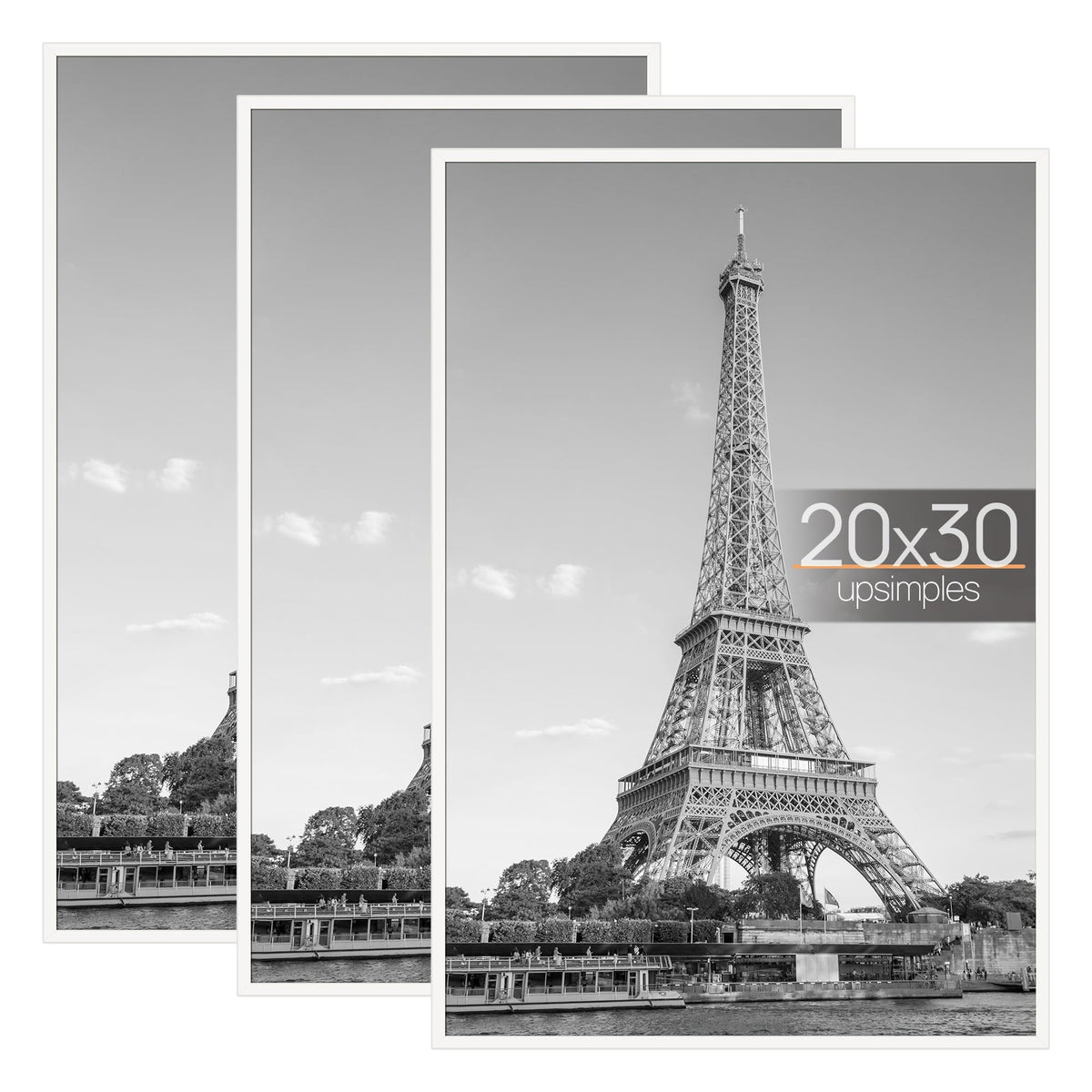 Upsimples 20x30 frame front view offers a crisp, protected display for posters.