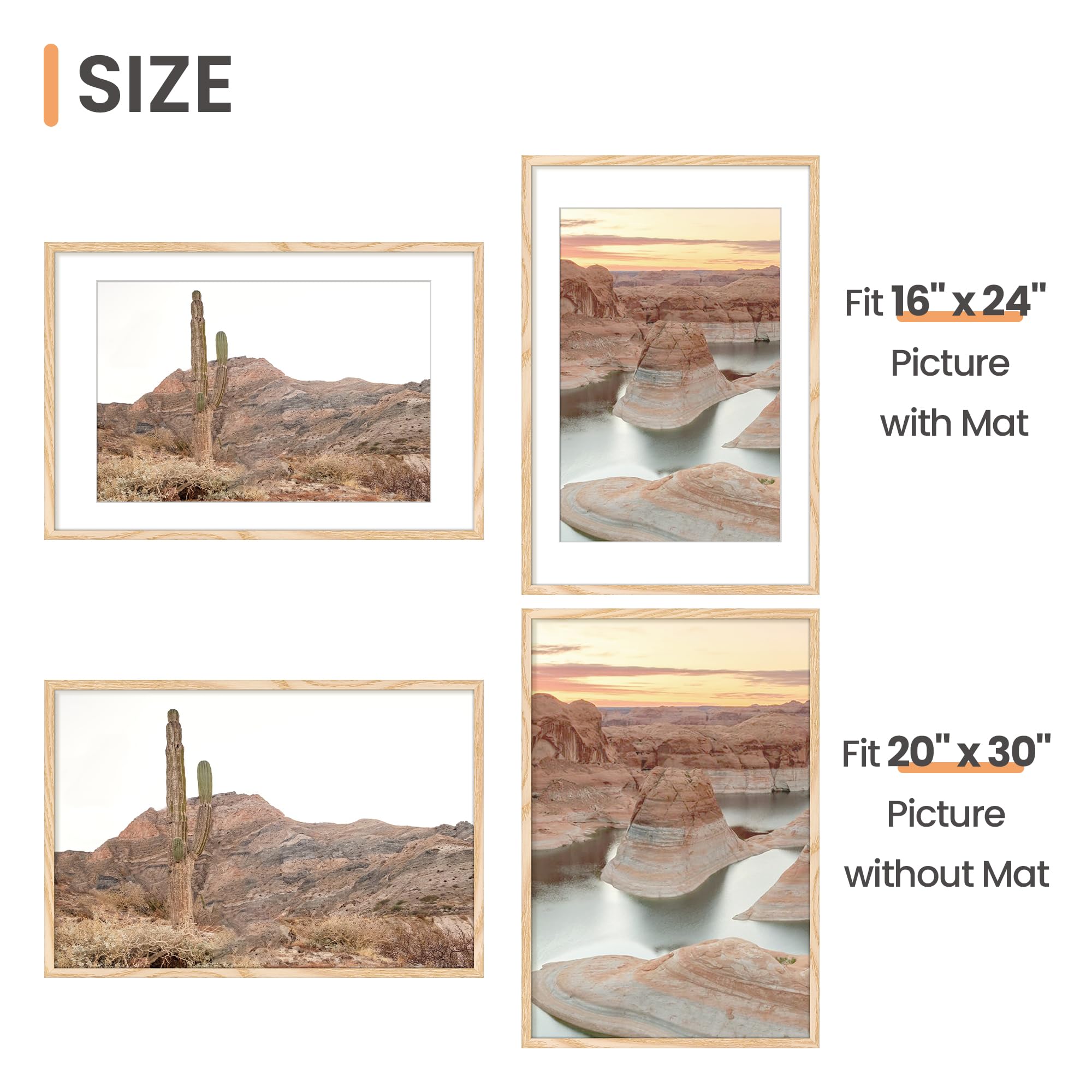 Upsimples 20x30 poster frame edge detail emphasizing durable corners and safe handling
