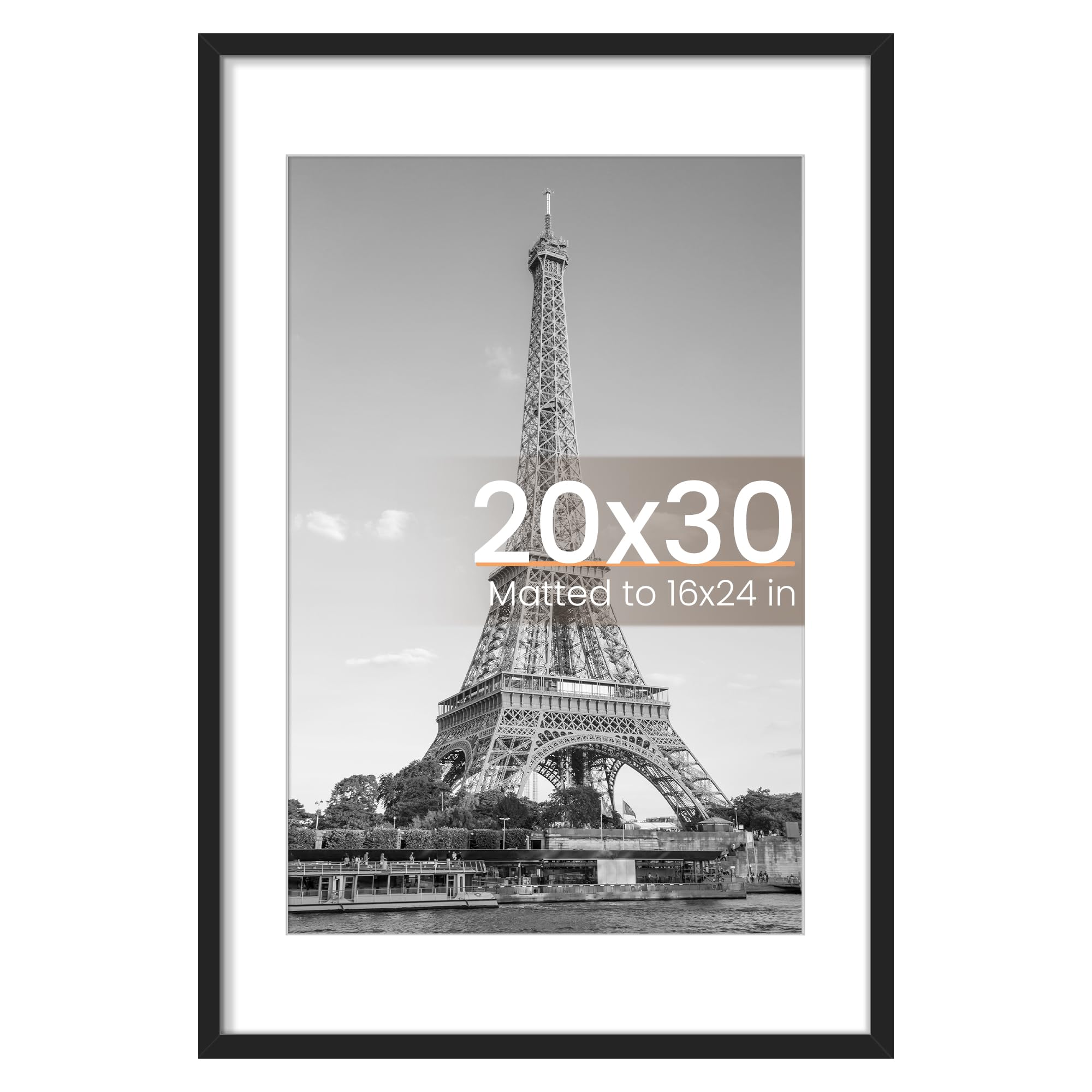 upsimples 20x30 poster frame front view in black for clear display