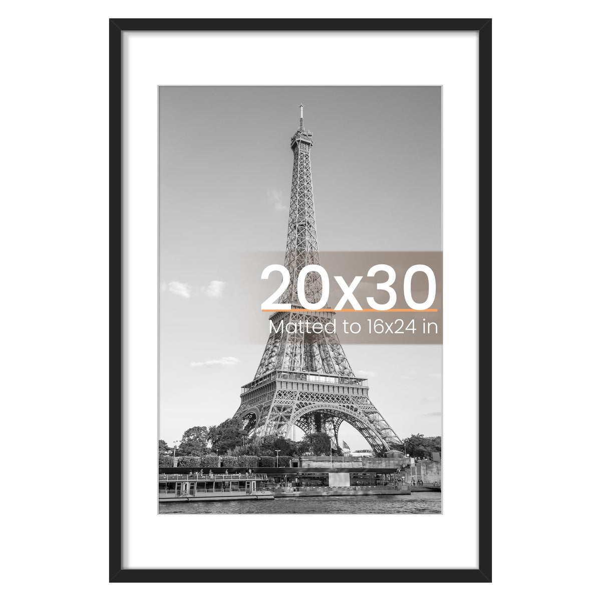 upsimples 20x30 poster frame front view in black for clear display