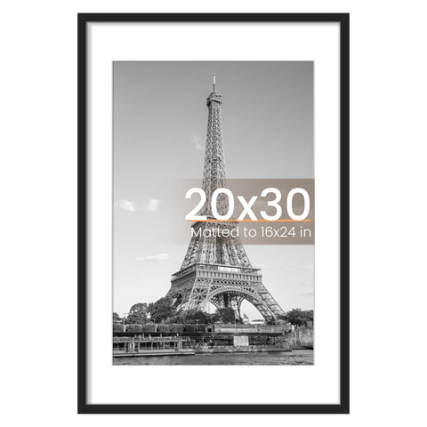 upsimples 20x30 poster frame front view in black for clear display