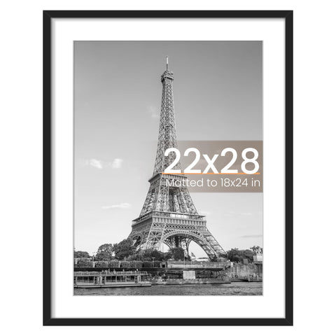 Upsimples 22x28 poster frame front view in black for a crisp wall display