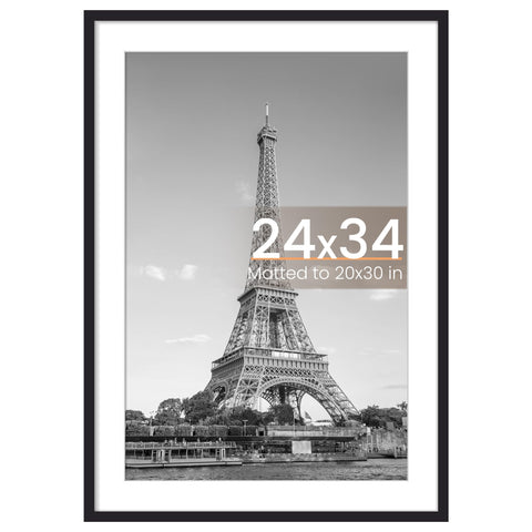 Upsimples 24x34 poster frame front view with mat for a clean, secure display.