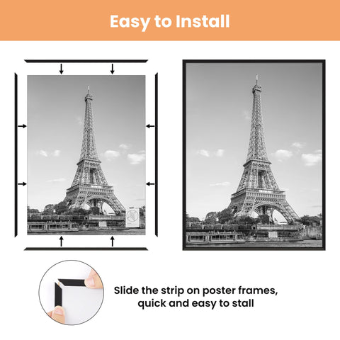 Upsimples 27x40 frame with scratch-proof cover protecting posters.
