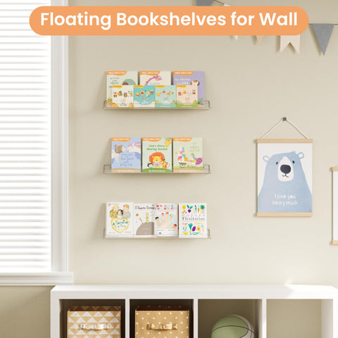 Upsimples 2-pack wall shelves for bathroom decluttering and display.