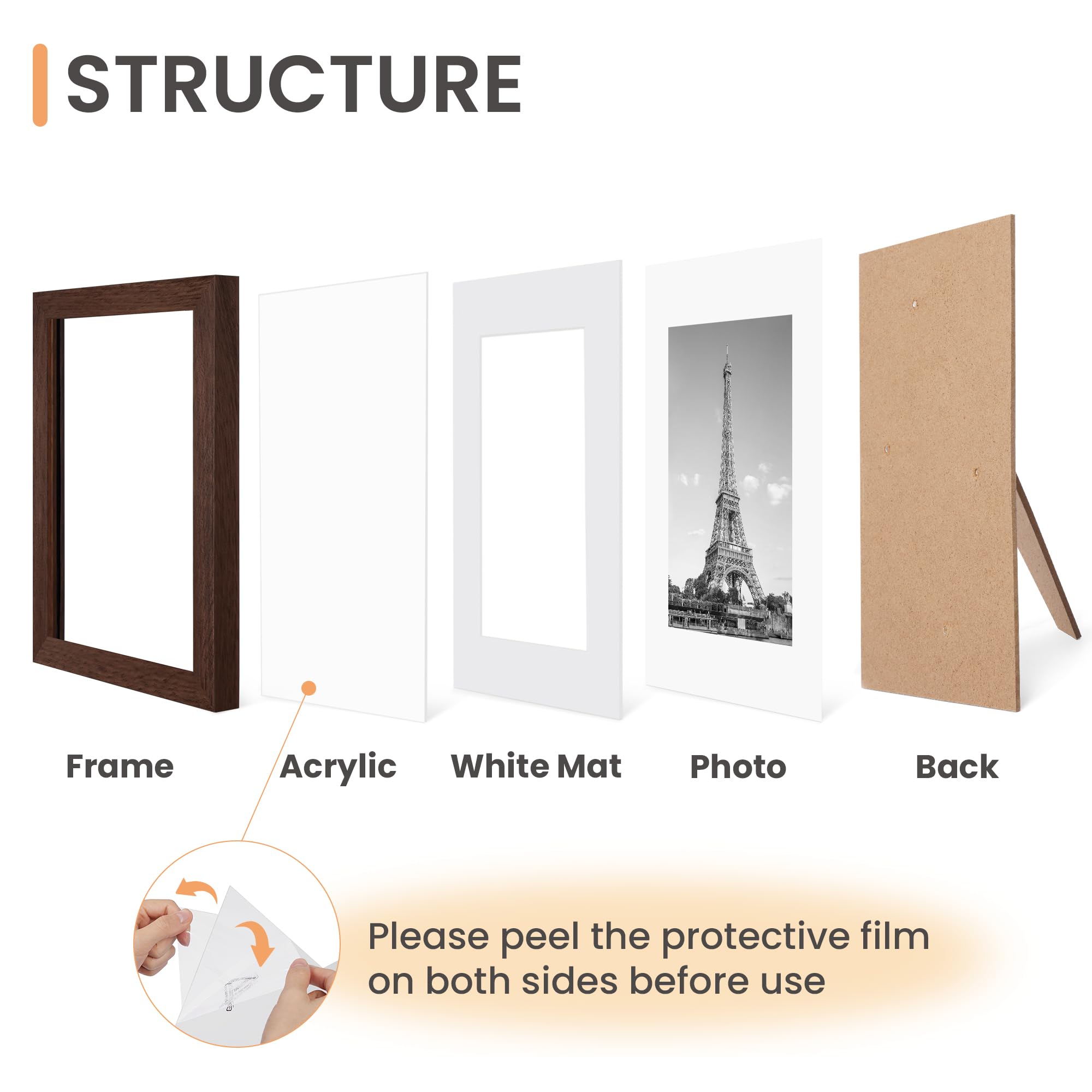 upsimples 5x7 frame without mat for showcasing 5x7 photos clearly