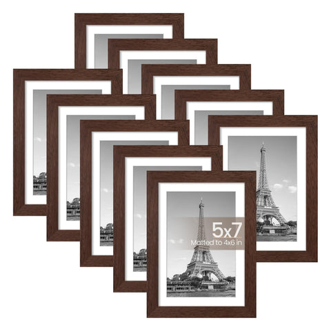 upsimples 5x7 frame set on wall in brown for cohesive gallery display