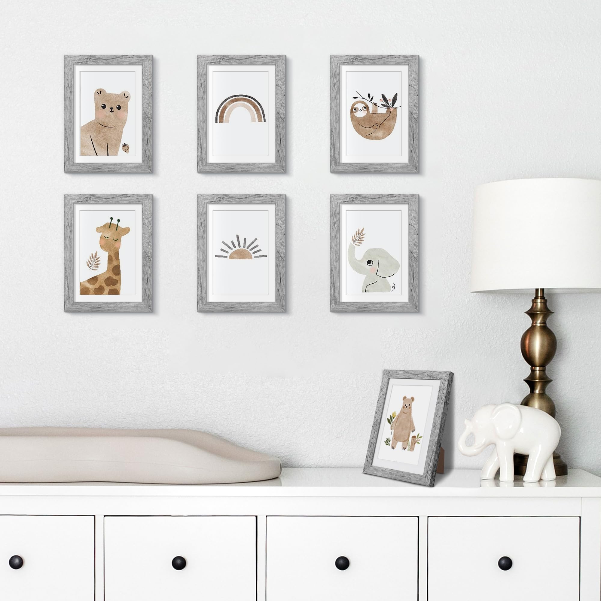 Upsimples 5x7 frame with mat securely holds 4x6 photos.