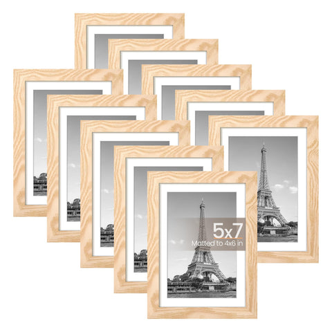 upsimples 5x7 picture frame set 10-pack for easy wall display and tabletop arrangement