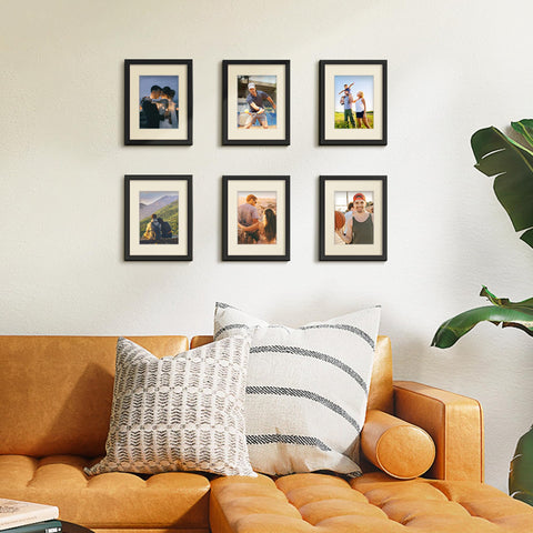 Upsimples 6x8 display frame with mat protects photos and adds depth.