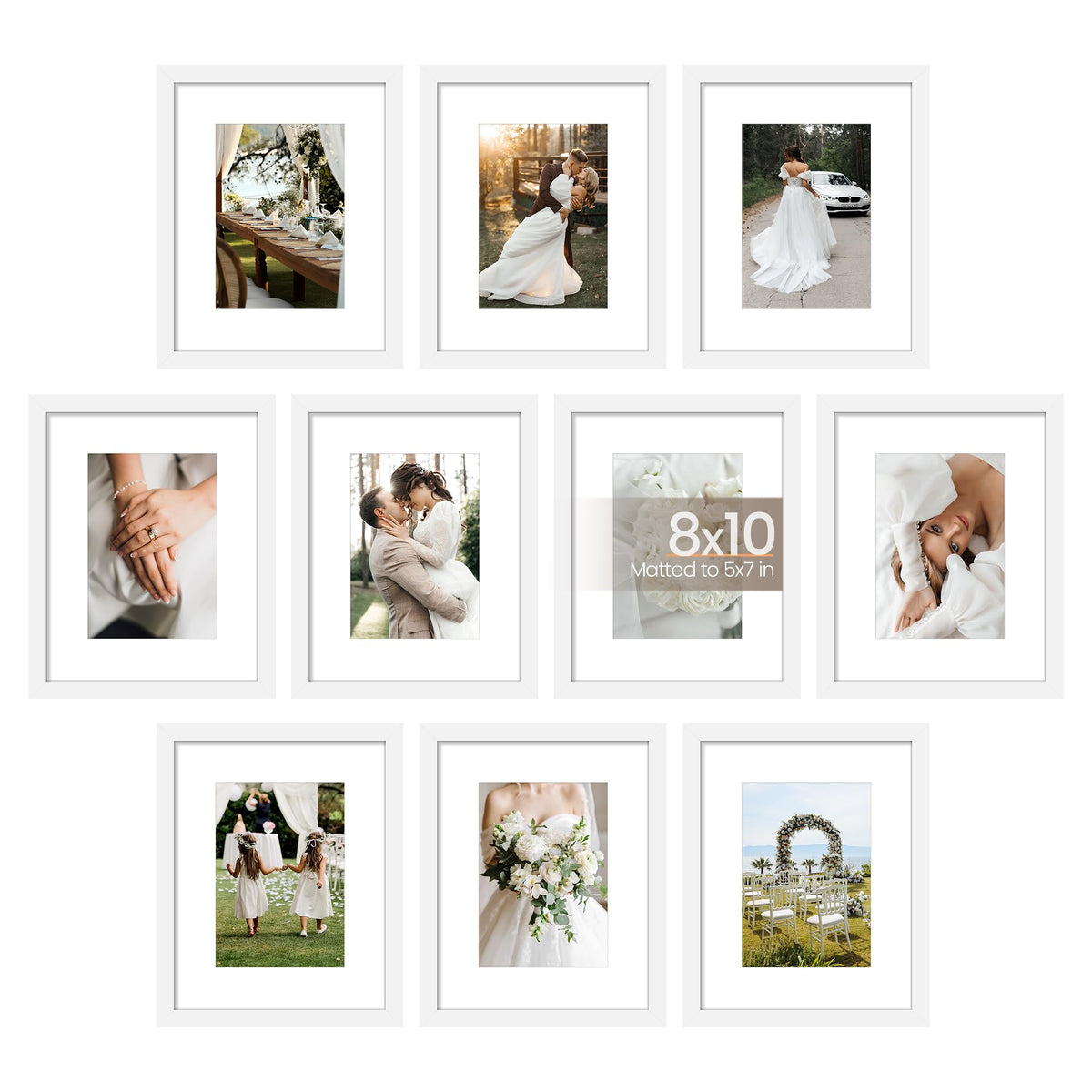 upsimples 8x10 picture frame set with mat displaying a 5x7 photo
