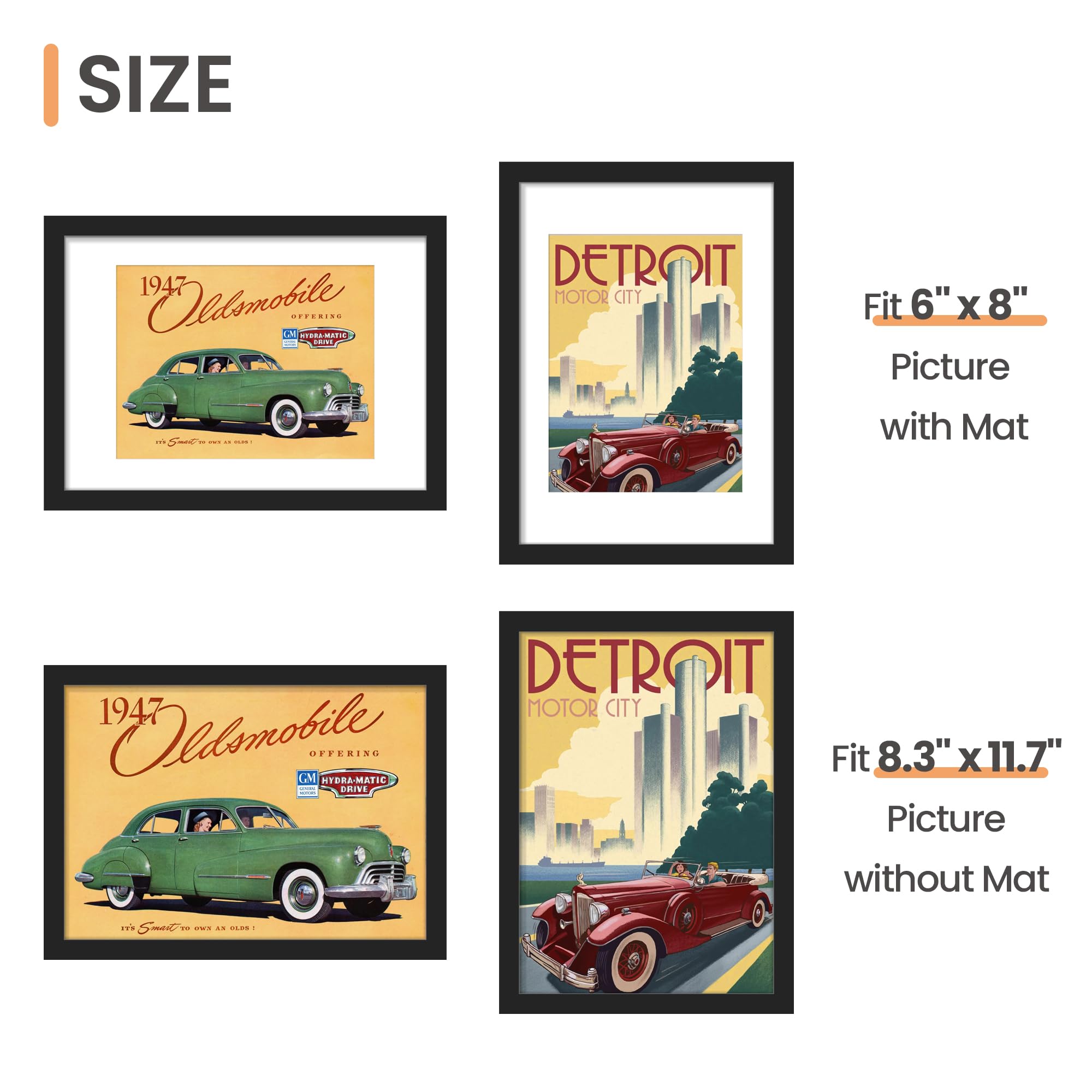 upsimples A4 frame set 5 vertical hanging arrangement
