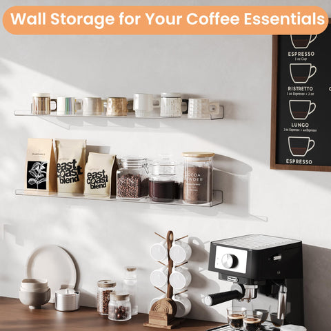 upsimples acrylic shelves for kitchen storage with clear visibility