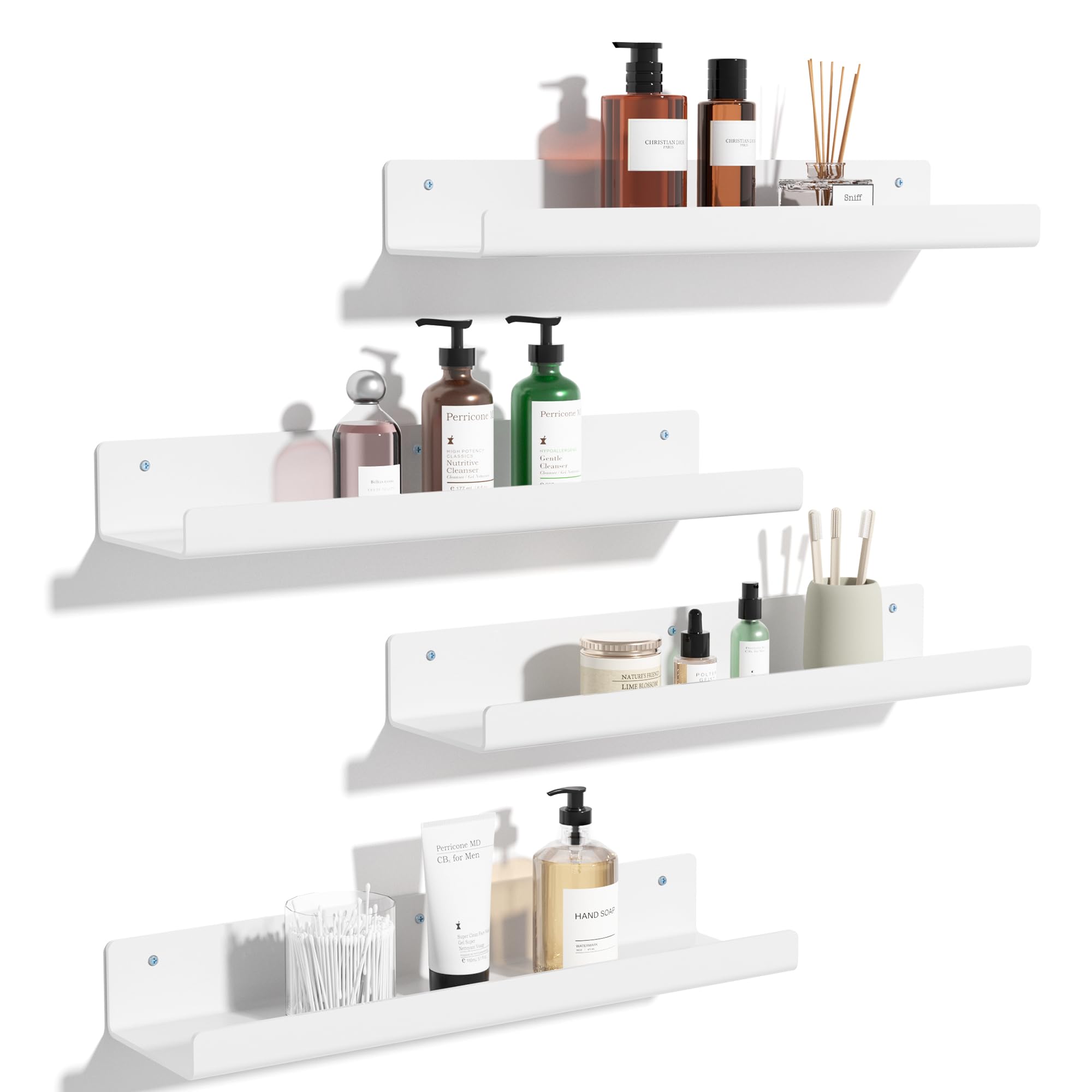 upsimples acrylic shelves in white wall decor for organized display