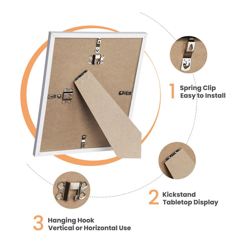 upsimples back spring mechanism enables quick and easy photo changes.