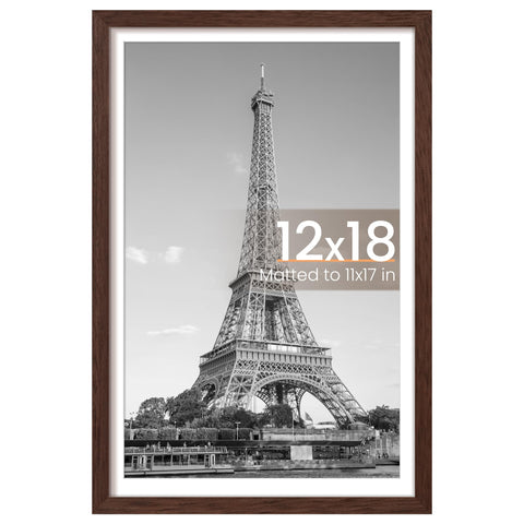 upsimples 12x18 brown picture frame front view with clear display