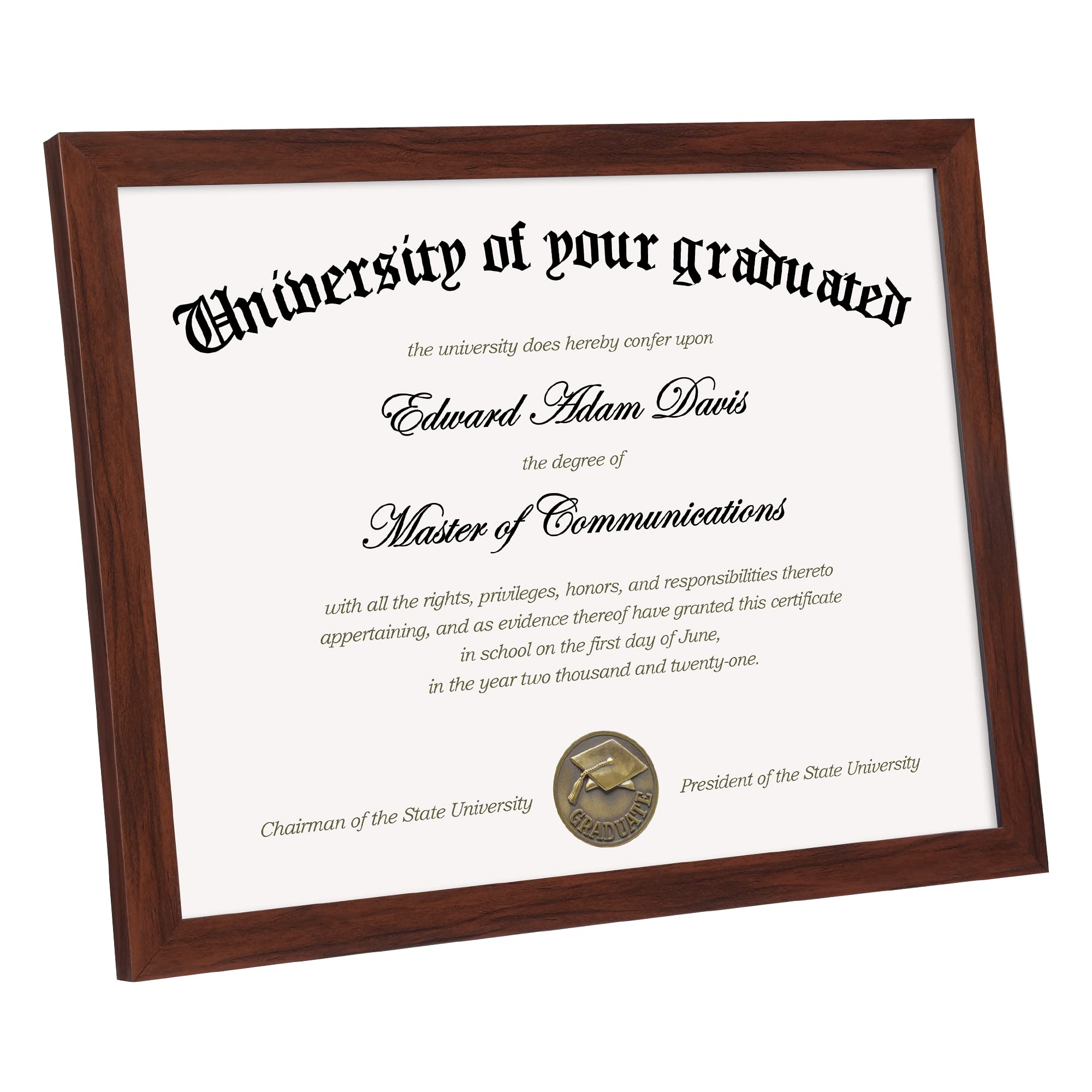 Upsimples certificate frame glass detail with clear visibility and scratch protection.