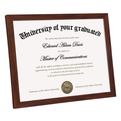 Upsimples certificate frame glass detail with clear visibility and scratch protection.